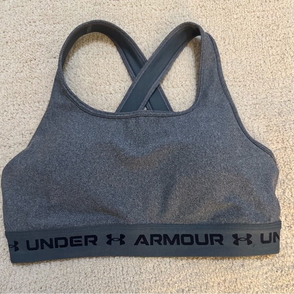 Under Armour Charcoal Cross-Back Bra - Picture 1 of 5